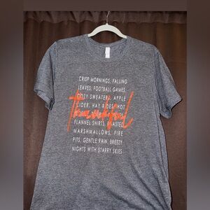 Heather Gray Thankful Graphic Tee